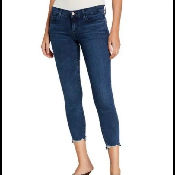 J Brand Crop Skinny Jeans in Radiowave Destruction Wash Size 27 - Picture 1 of 11